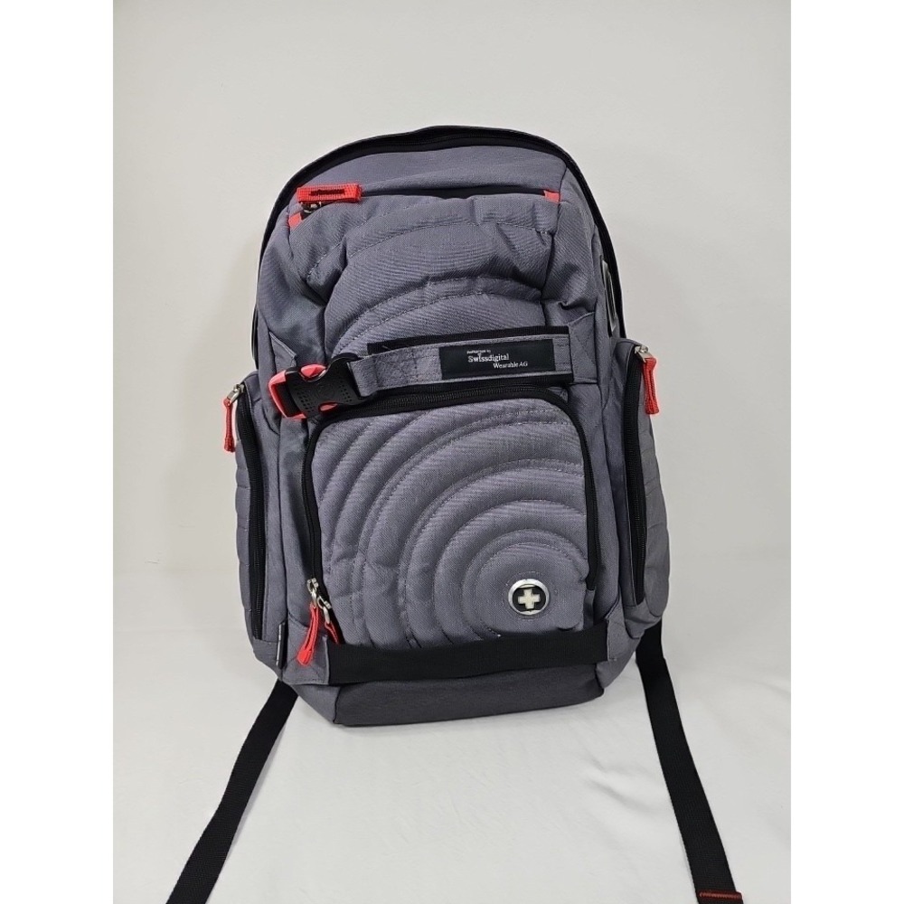 Swiss Digital RFID Wearable AG Laptop Backpack  - With Rain Cover EXCELLENT USED